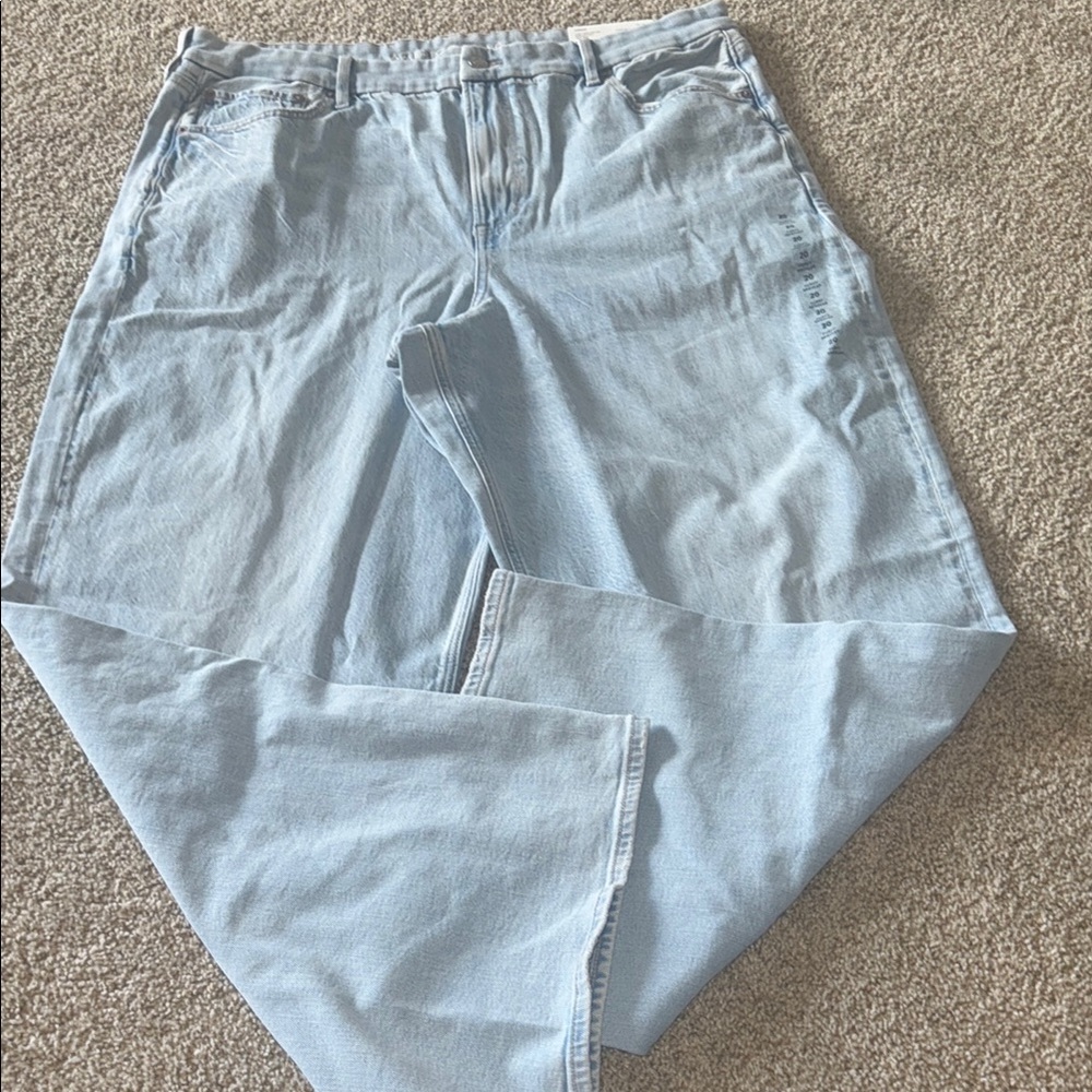 American eagle super high rise baggy straight regular size 20 strigid